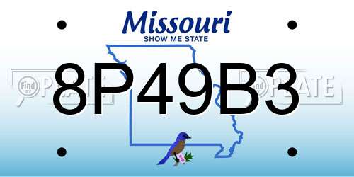 8P49B3 Missouri License Plate
