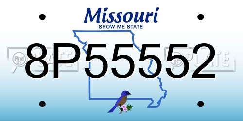 8P55552 Missouri License Plate