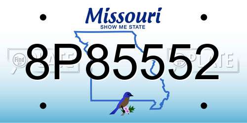 8P85552 Missouri License Plate