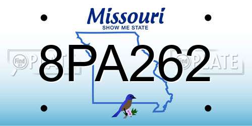 8PA262 Missouri License Plate