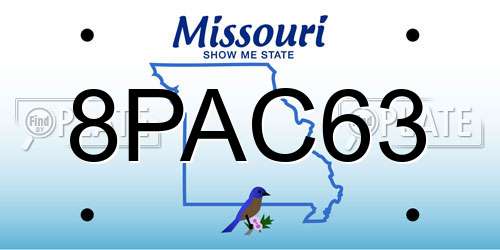 8PAC63 Missouri License Plate