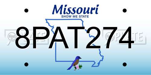 8PAT274 Missouri License Plate