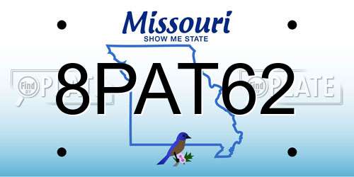 8PAT62 Missouri License Plate