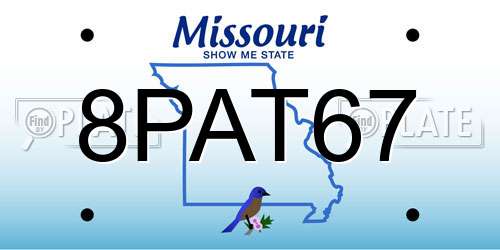 8PAT67 Missouri License Plate