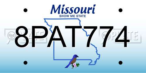 8PAT774 Missouri License Plate