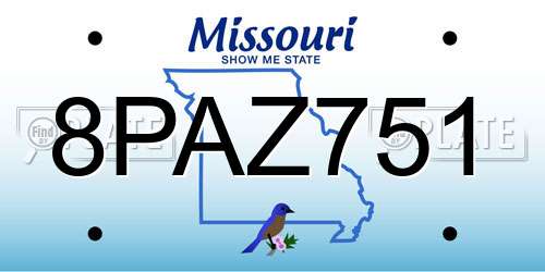 8PAZ751 Missouri License Plate