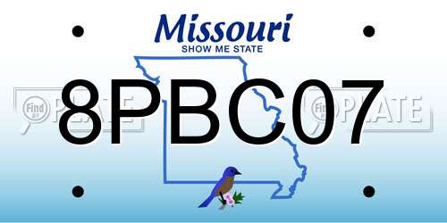 8PBC07 Missouri License Plate