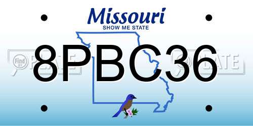 8PBC36 Missouri License Plate