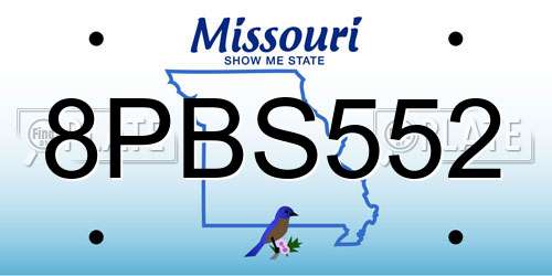 8PBS552 Missouri License Plate