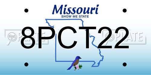 8PCT22 Missouri License Plate