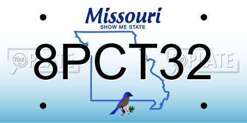 8PCT32 Missouri License Plate