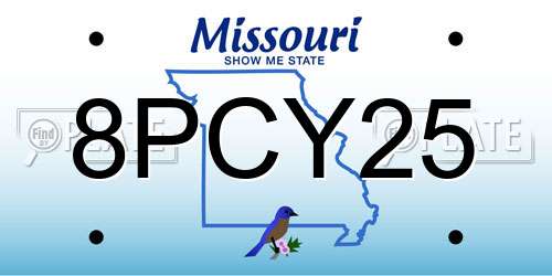 8PCY25 Missouri License Plate