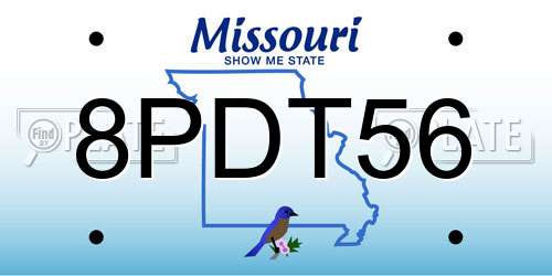 8PDT56 Missouri License Plate
