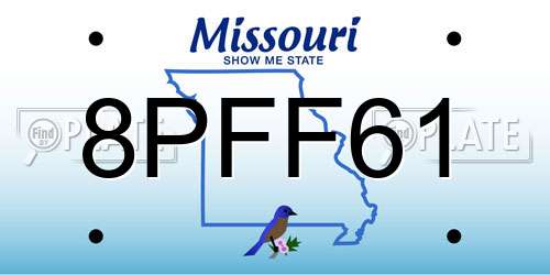 8PFF61 Missouri License Plate