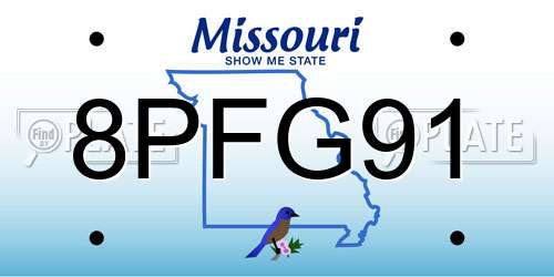 8PFG91 Missouri License Plate