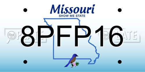 8PFP16 Missouri License Plate