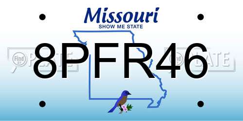 8PFR46 Missouri License Plate