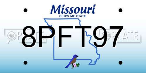 8PFT97 Missouri License Plate