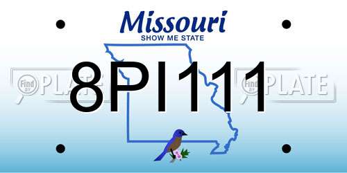 8PI111 Missouri License Plate