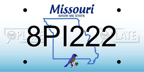 8PI222 Missouri License Plate