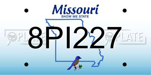 8PI227 Missouri License Plate