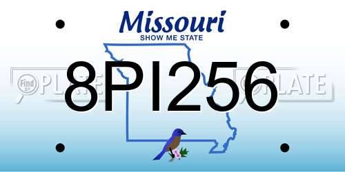8PI256 Missouri License Plate