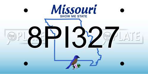 8PI327 Missouri License Plate