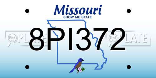 8PI372 Missouri License Plate