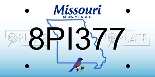 8PI377 Missouri License Plate