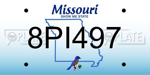 8PI497 Missouri License Plate