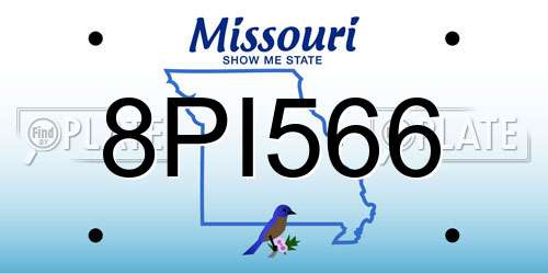 8PI566 Missouri License Plate