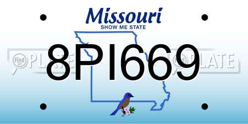 8PI669 Missouri License Plate