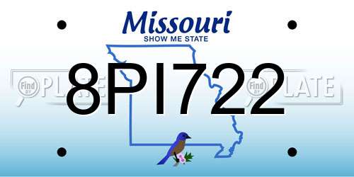 8PI722 Missouri License Plate
