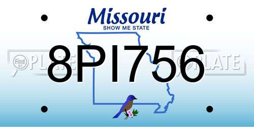 8PI756 Missouri License Plate
