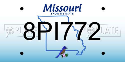 8PI772 Missouri License Plate
