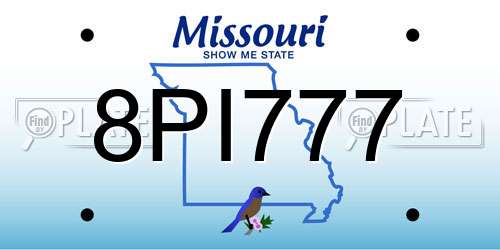 8PI777 Missouri License Plate
