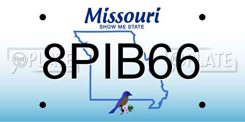 8PIB66 Missouri License Plate