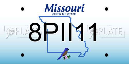 8PII11 Missouri License Plate