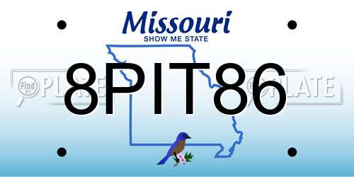 8PIT86 Missouri License Plate