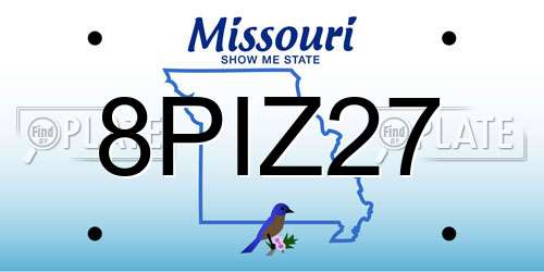 8PIZ27 Missouri License Plate