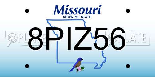 8PIZ56 Missouri License Plate