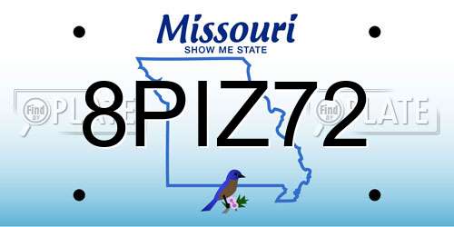 8PIZ72 Missouri License Plate