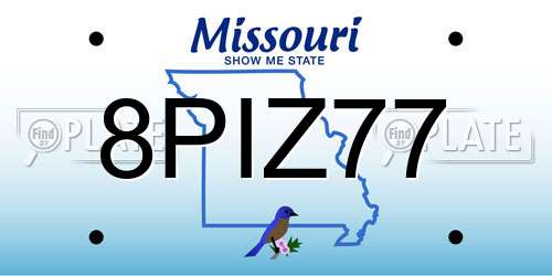 8PIZ77 Missouri License Plate