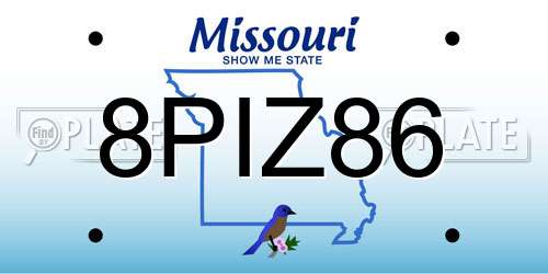 8PIZ86 Missouri License Plate