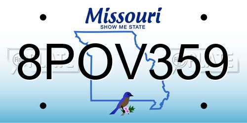8POV359 Missouri License Plate
