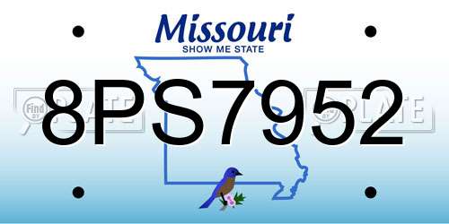 8PS7952 Missouri License Plate