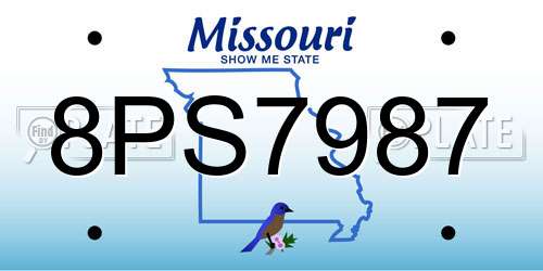 8PS7987 Missouri License Plate