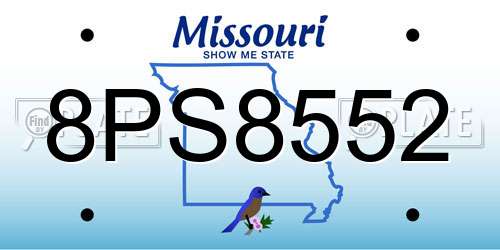 8PS8552 Missouri License Plate