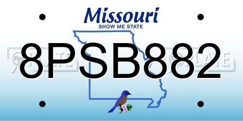 8PSB882 Missouri License Plate