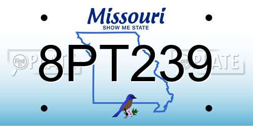 8PT239 Missouri License Plate